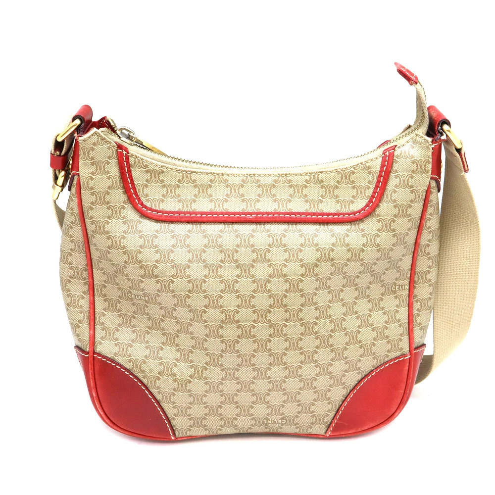 Celine Leather Shoulder Brown Beige Bag